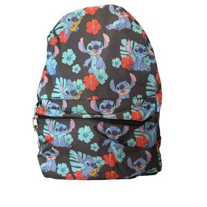 Disney Stitch Backpack NWT Floral Print Hawaiian Stitch School Bag Travel